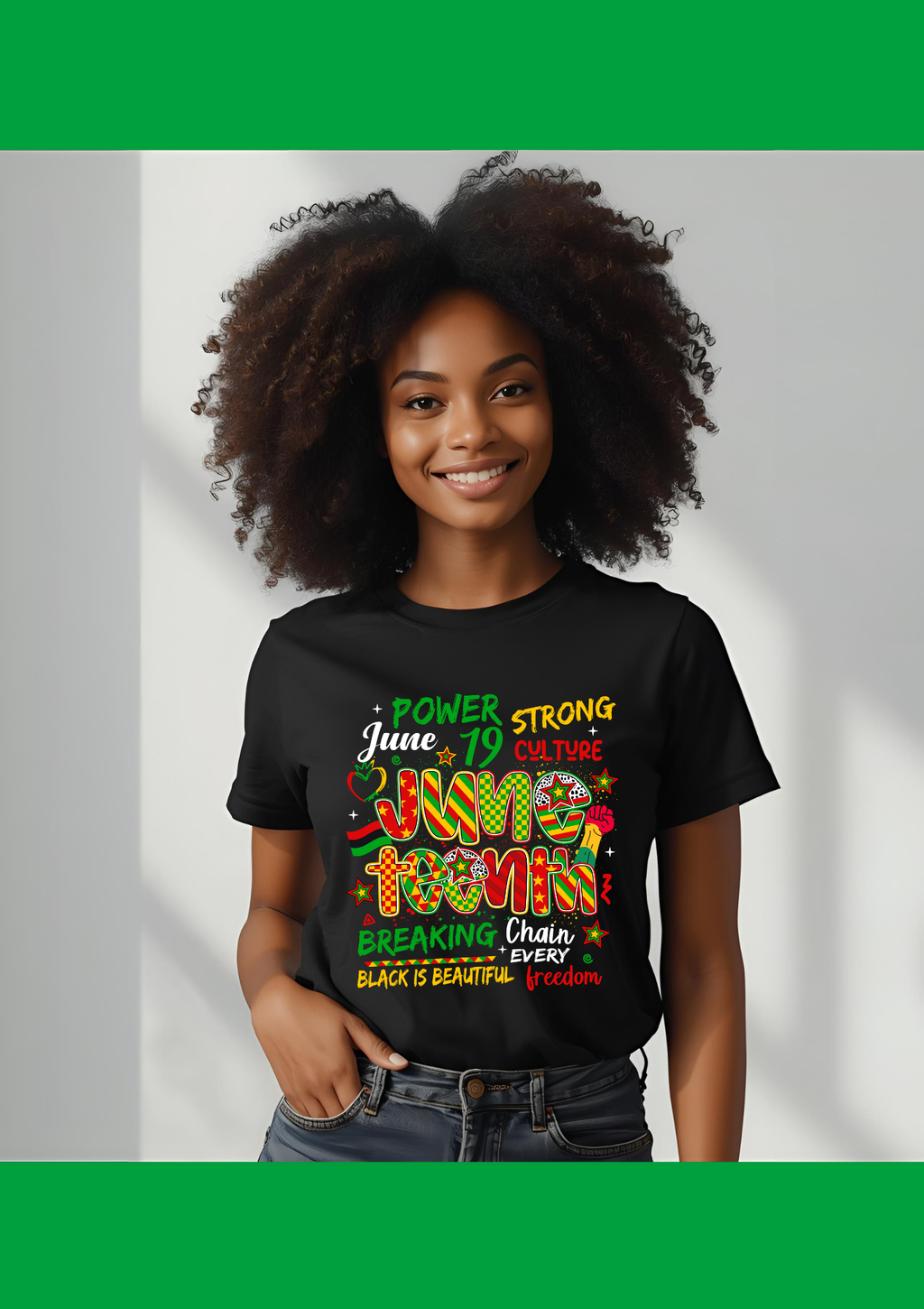 Juneteenth power short sleeve t-shirt