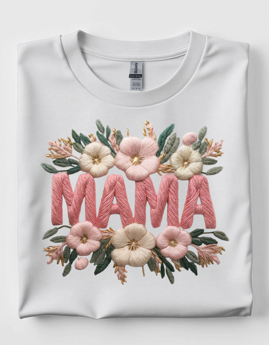 Mama Faux Embroidery short sleeve tee