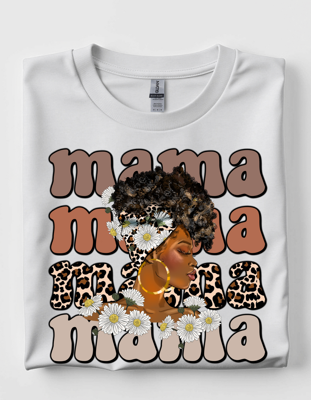 High Afro Scarf Mama short sleeve tee