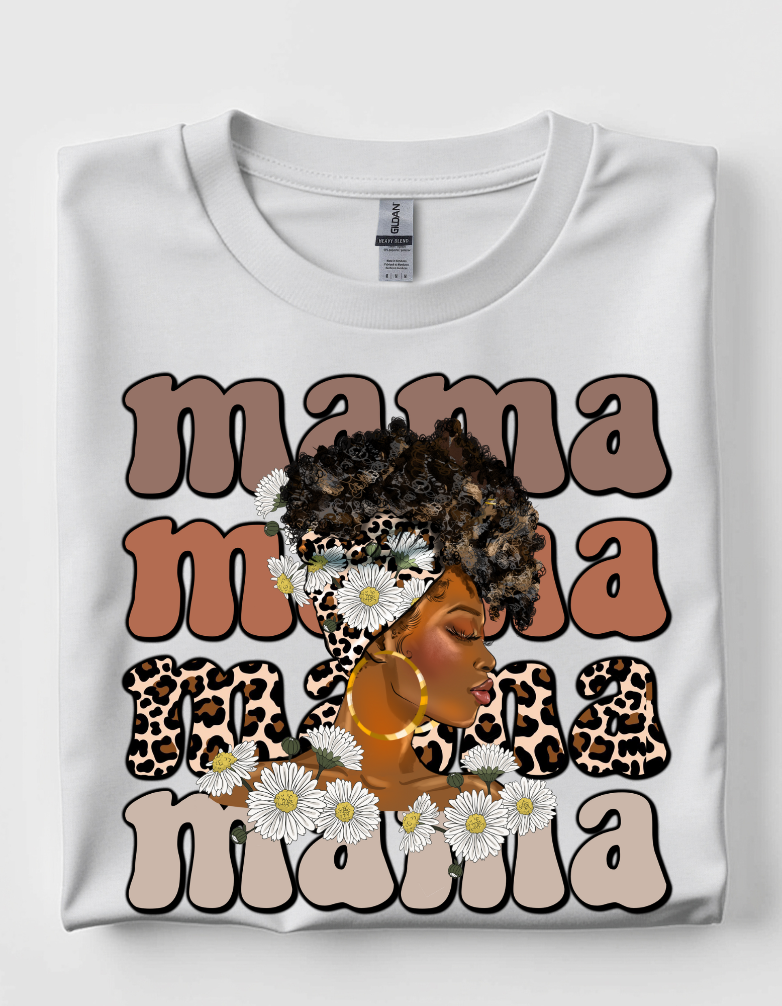 High Afro Scarf Mama short sleeve tee