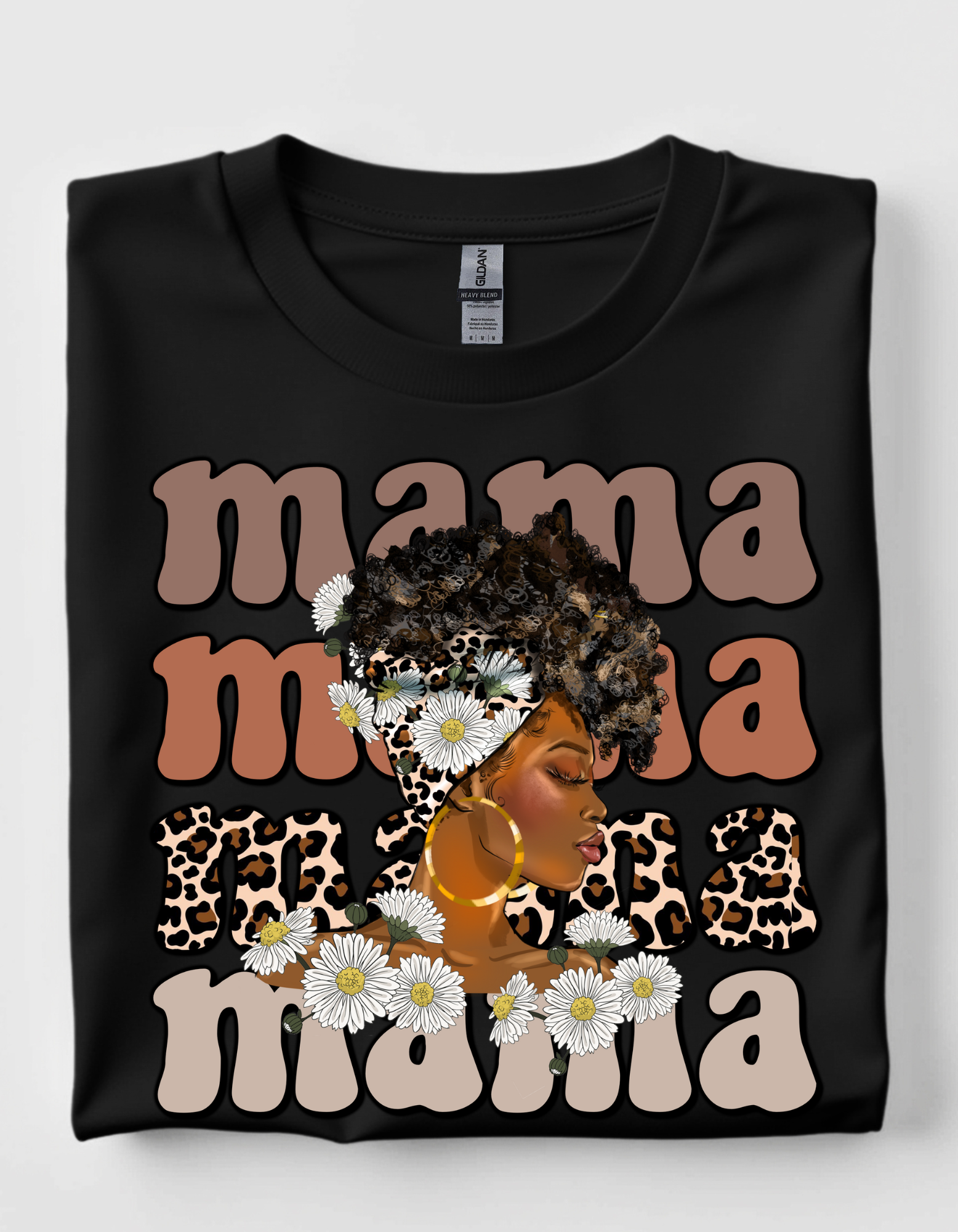High Afro Scarf Mama short sleeve tee
